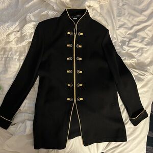 St. John Collection Black Military Jacket with Gold Trim